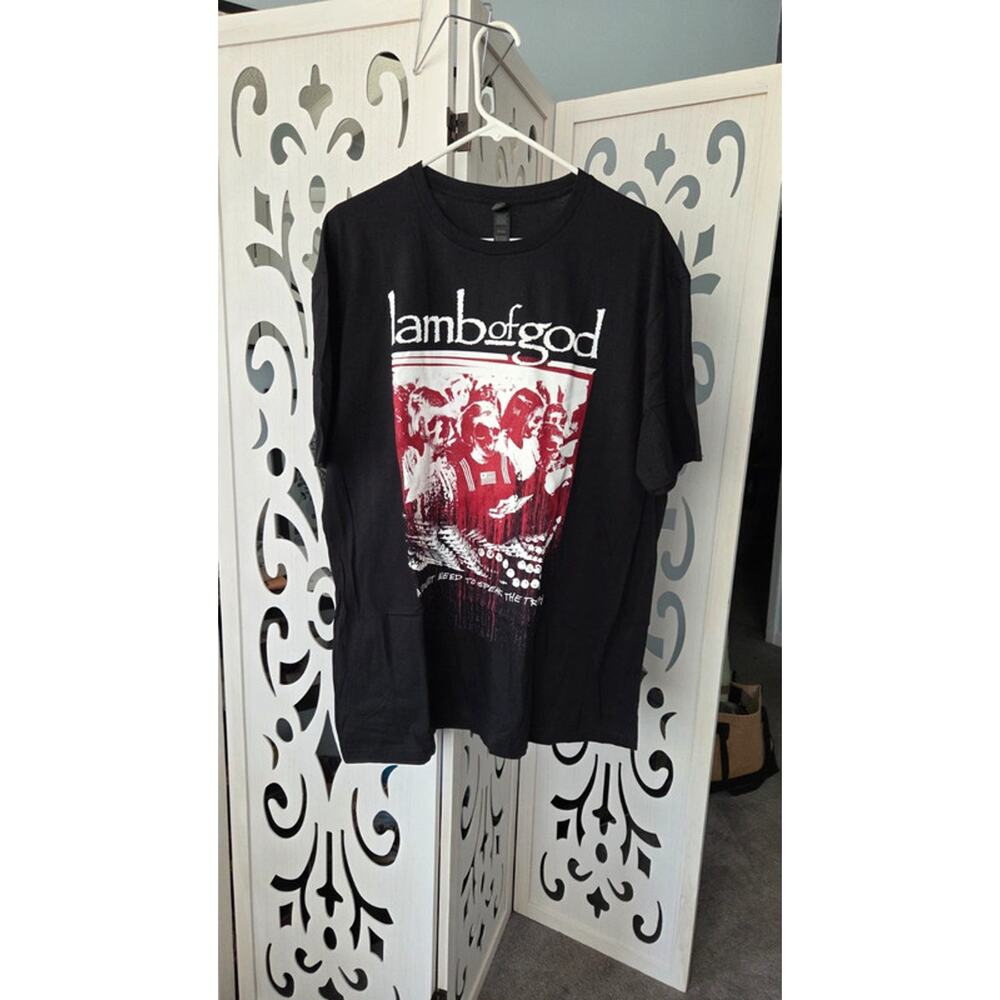 Lamb of God Band Tee XL Black Graphic Shirt Violent Truth Gildan Cotton